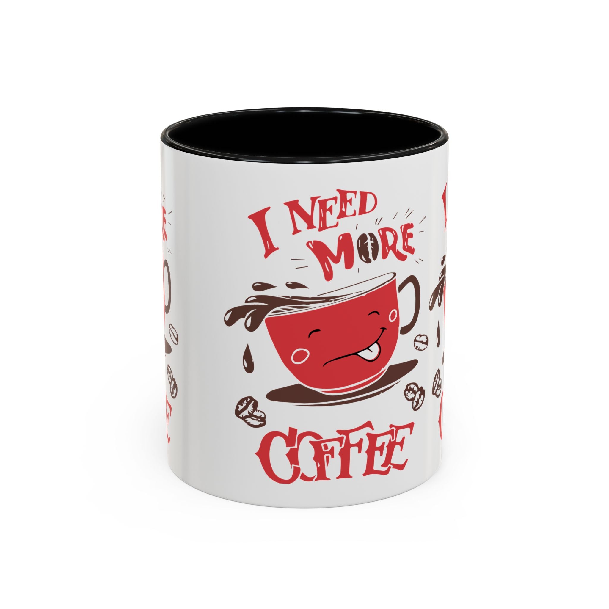 Cheerful Coffee Mug - "I Need More Coffee" - Fun Gift for Coffee Lovers, Home Office, Birthday, Holiday, Kitchen Decor